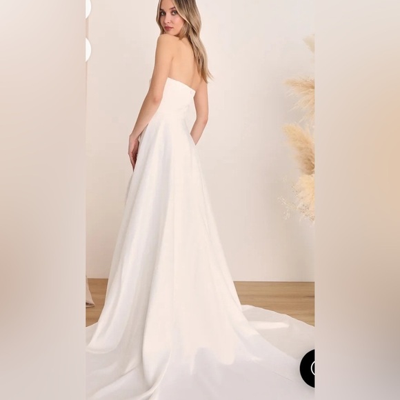 Lifetime of Love White Satin Strapless A-Line Gown Sz XS # - Picture 4 of 9